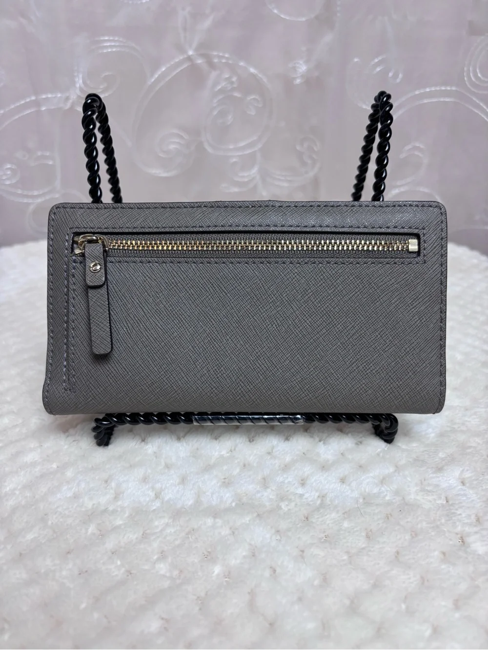 Kate Spade Stacey Wallet Saffiano Gray Leather Bi-Fold